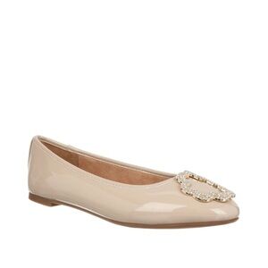 Sam & Libby Women's Embellished Ballet Flat Size 7 Colour Beige